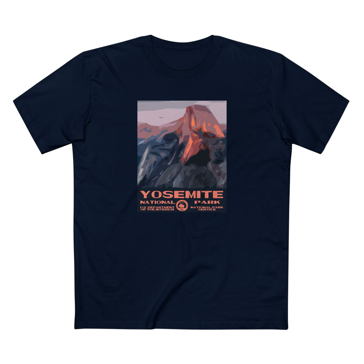 Yosemite National Park T-Shirt - WPA Poster Design in Navy