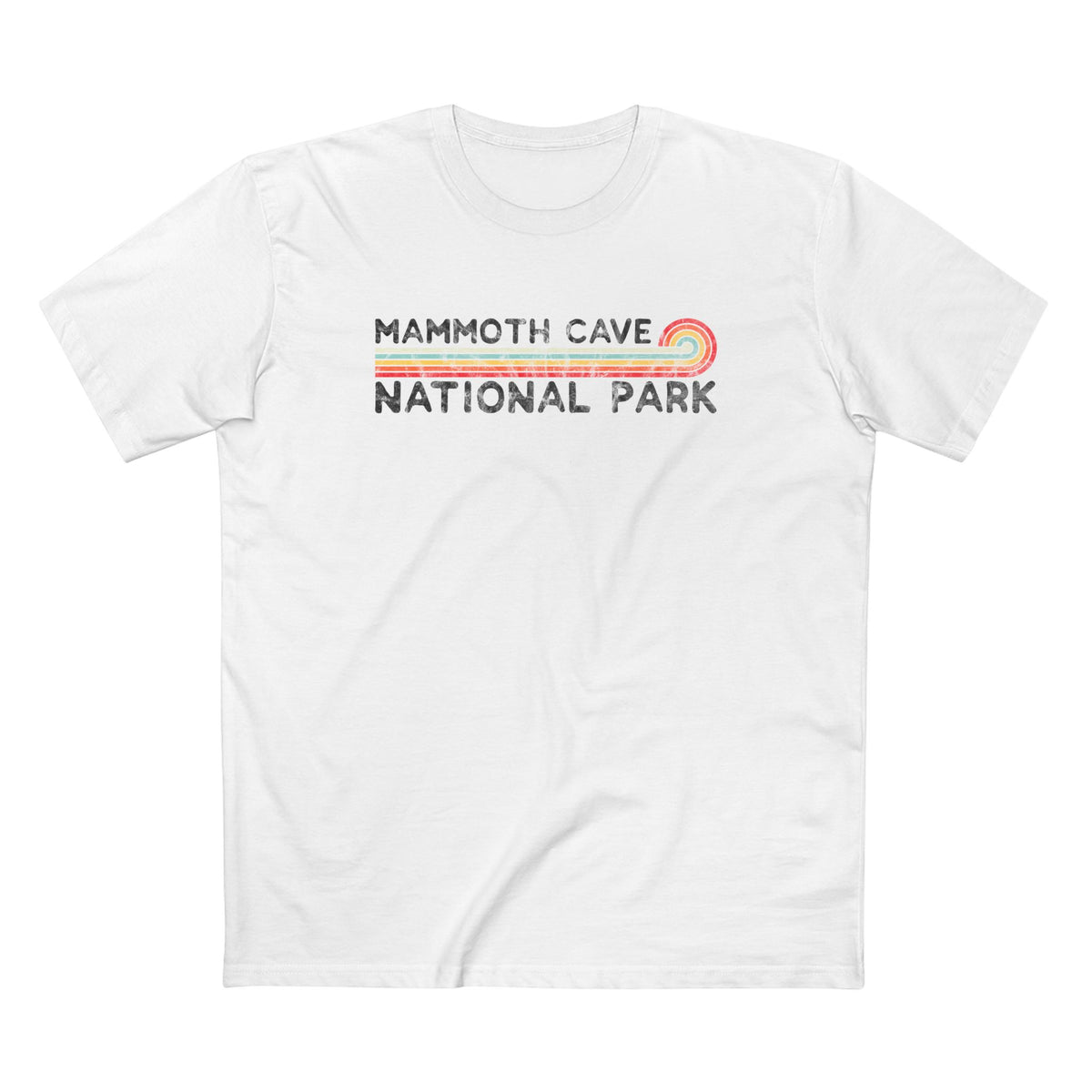 Mammoth Cave National Park T-Shirt - Vintage Stretched Sunrise in White