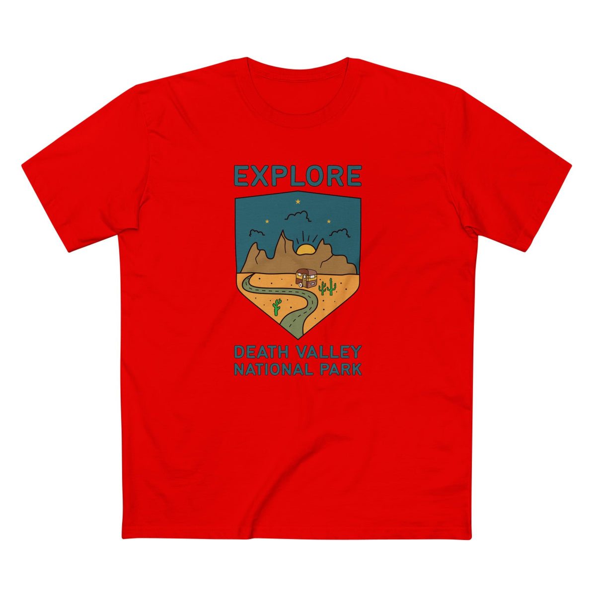 Death Valley National Park T-Shirt - Camper in Red
