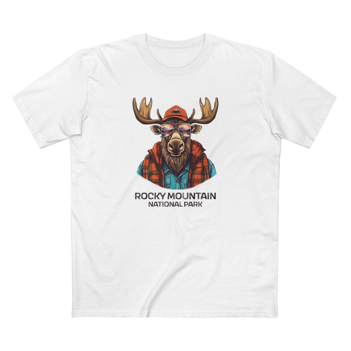 Rocky Mountain National Park T-Shirt - Cool Moose in White