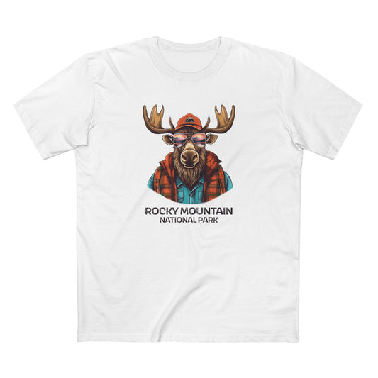 Rocky Mountain National Park T-Shirt - Cool Moose in White