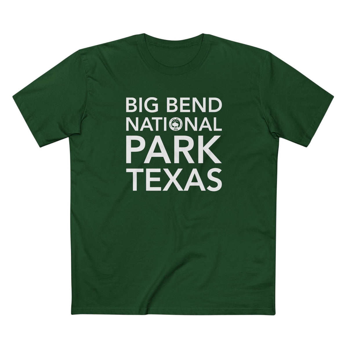 Big Bend National Park T-Shirt Block Text in Forest Green