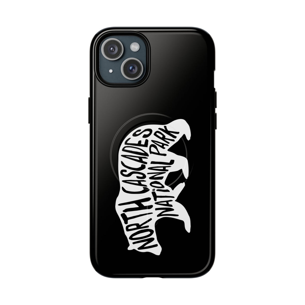 North Cascades National Park iPhone Case with MagSafe - Black Bear Design