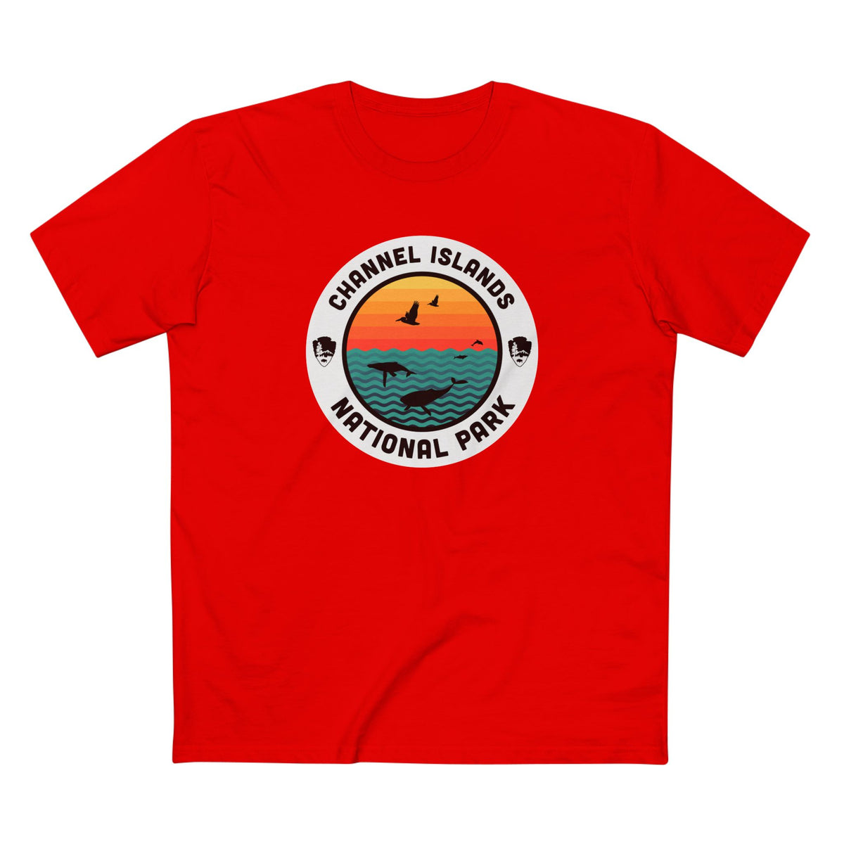 Channel Islands National Park - Round Badge Design in Red