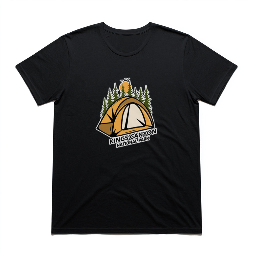 Kings Canyon National Park T-Shirt - Camping in Black