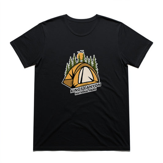Kings Canyon National Park T-Shirt - Camping in Black