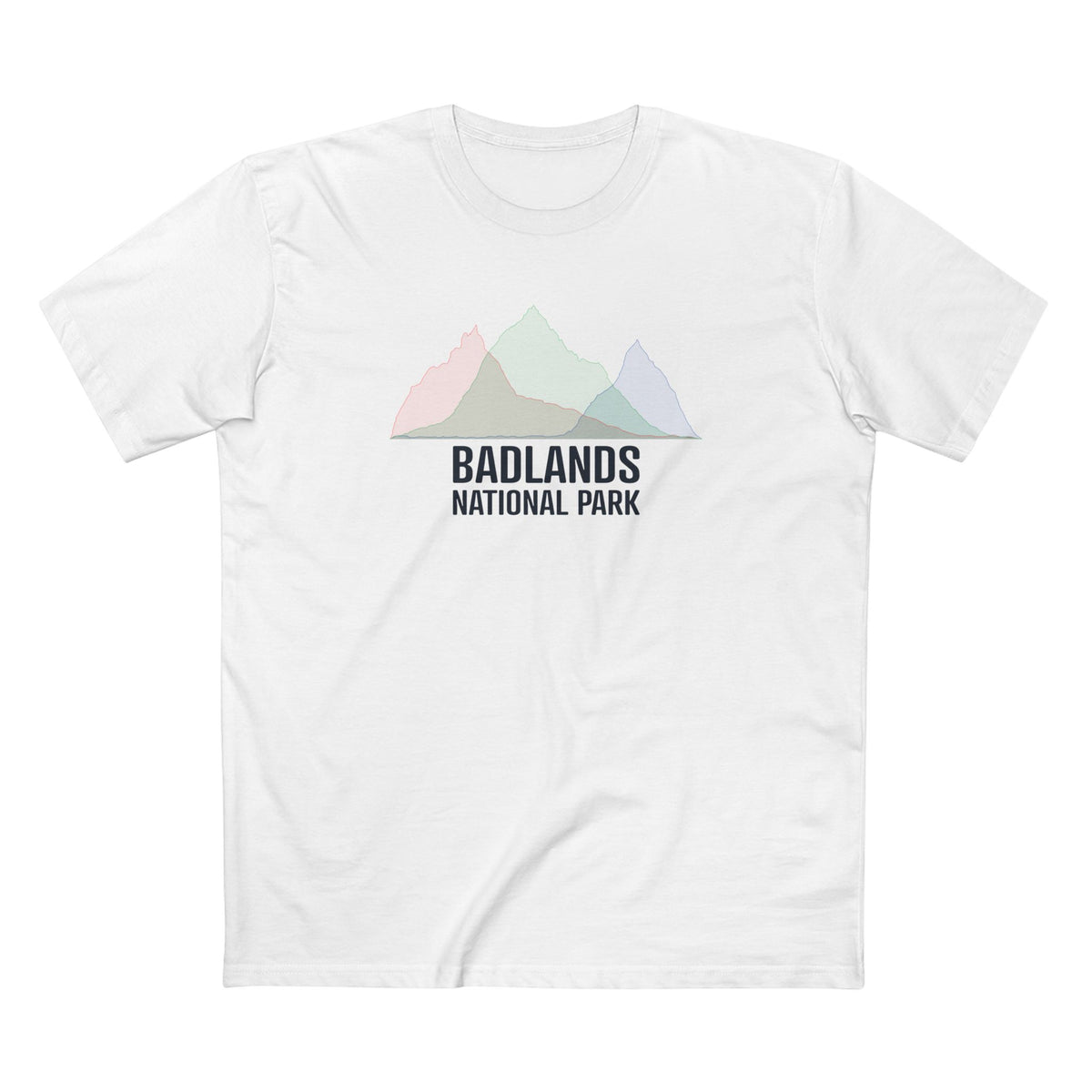 Badlands National Park T-Shirt - Histogram Design in White