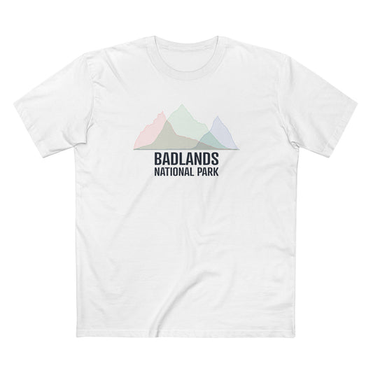 Badlands National Park T-Shirt - Histogram Design in White