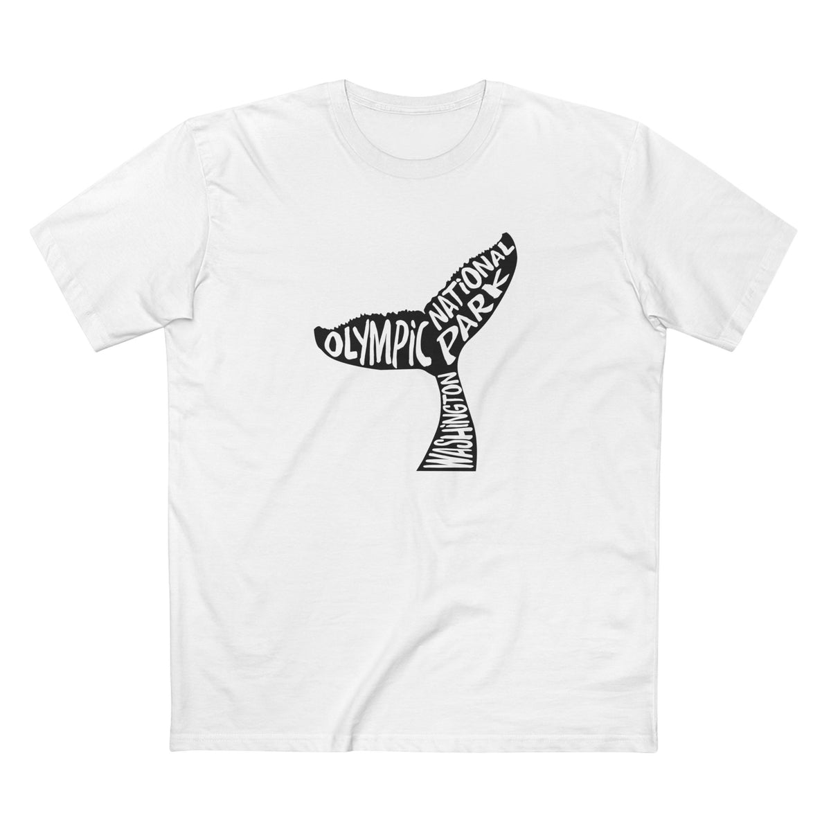 Olympic National Park T-Shirt - Whale Tail in White