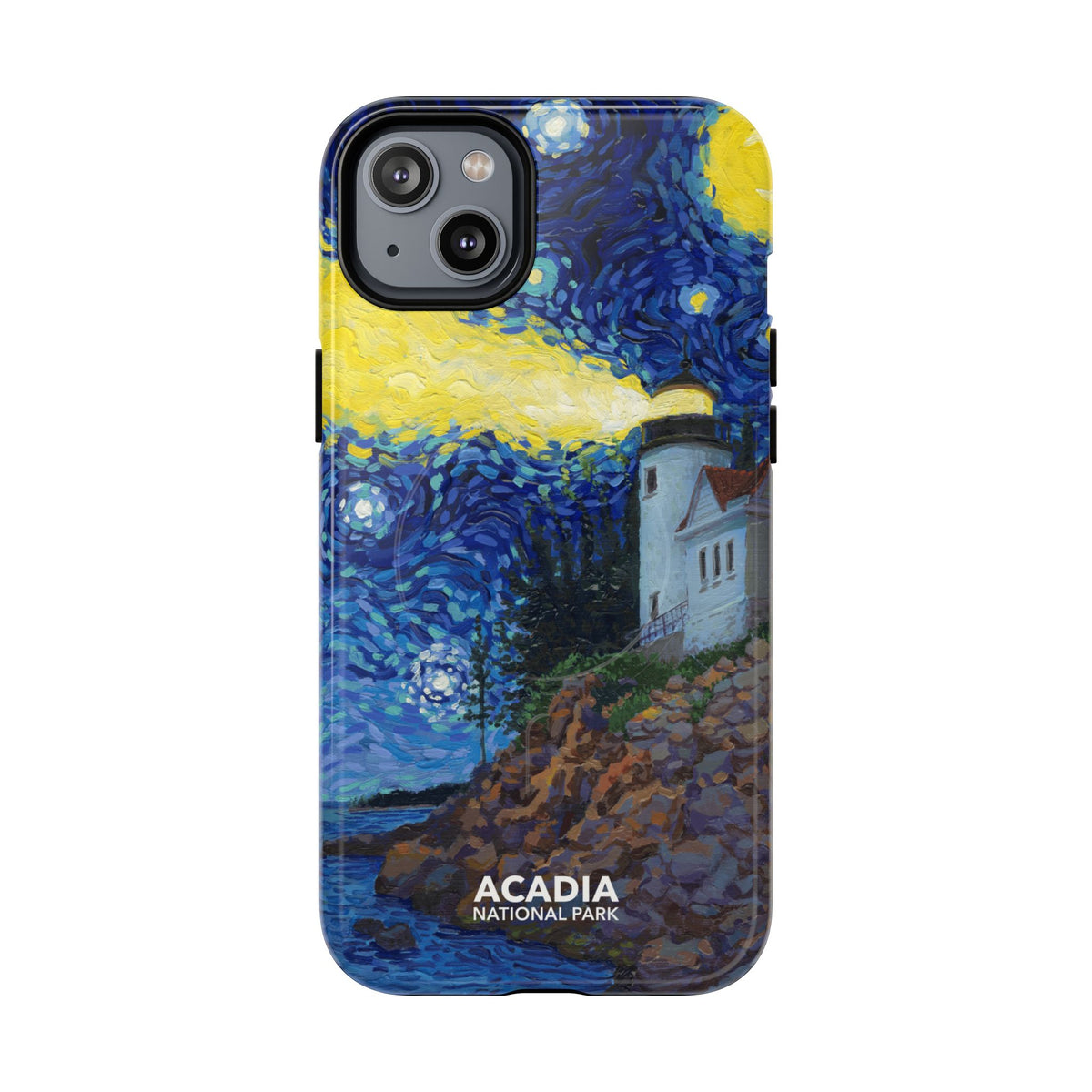 Acadia National Park iPhone Case with MagSafe - Starry Night Lighthouse