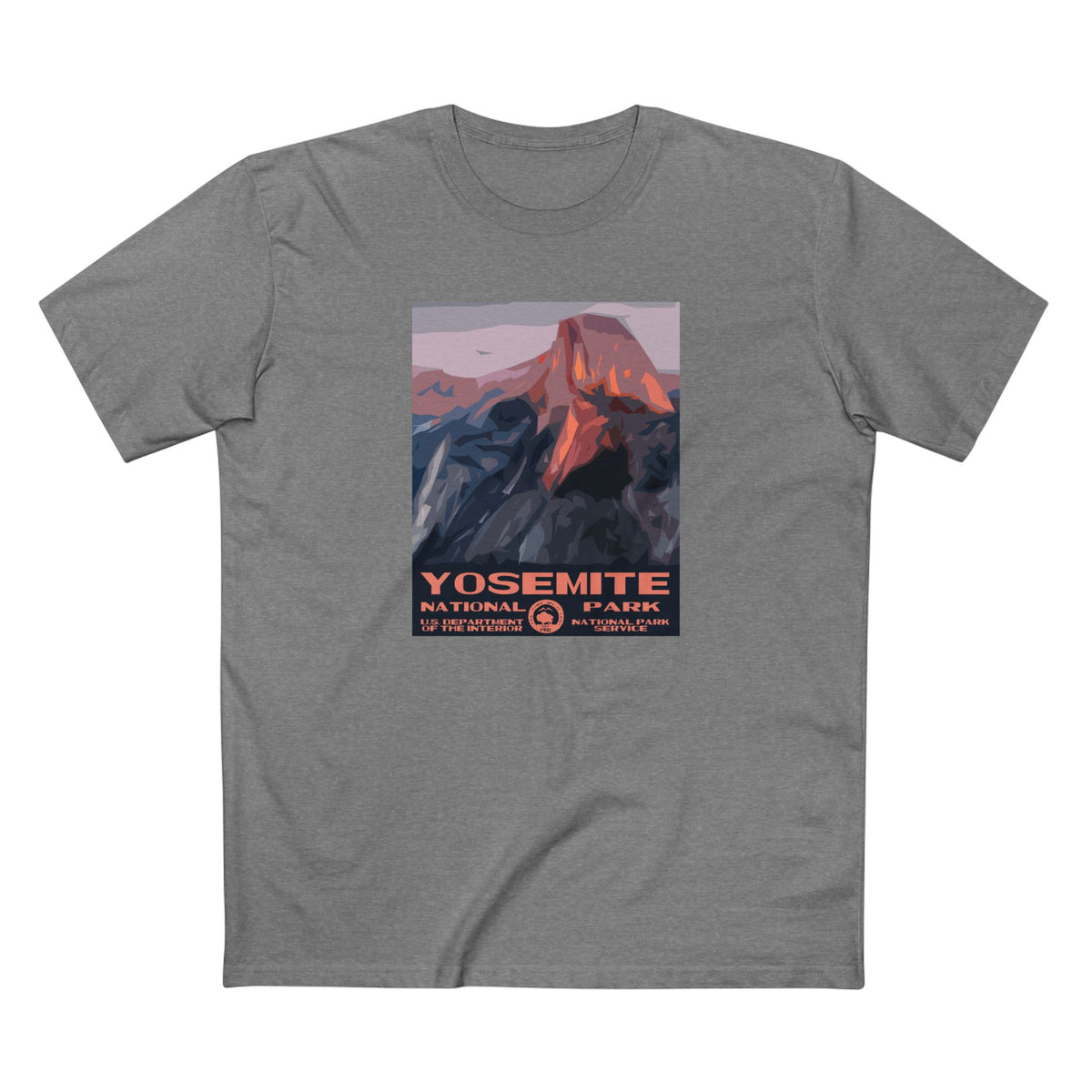 Yosemite National Park T-Shirt - WPA Poster Design in Athletic Heather