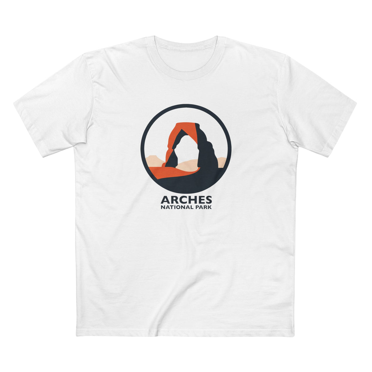 Arches National Park T-Shirt - Round Logo in White