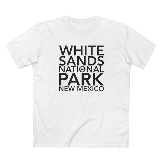 White Sands National Park T-Shirt Block Text in White