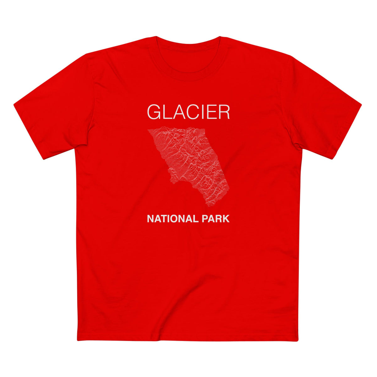 Glacier National Park T-Shirt Lines in Red