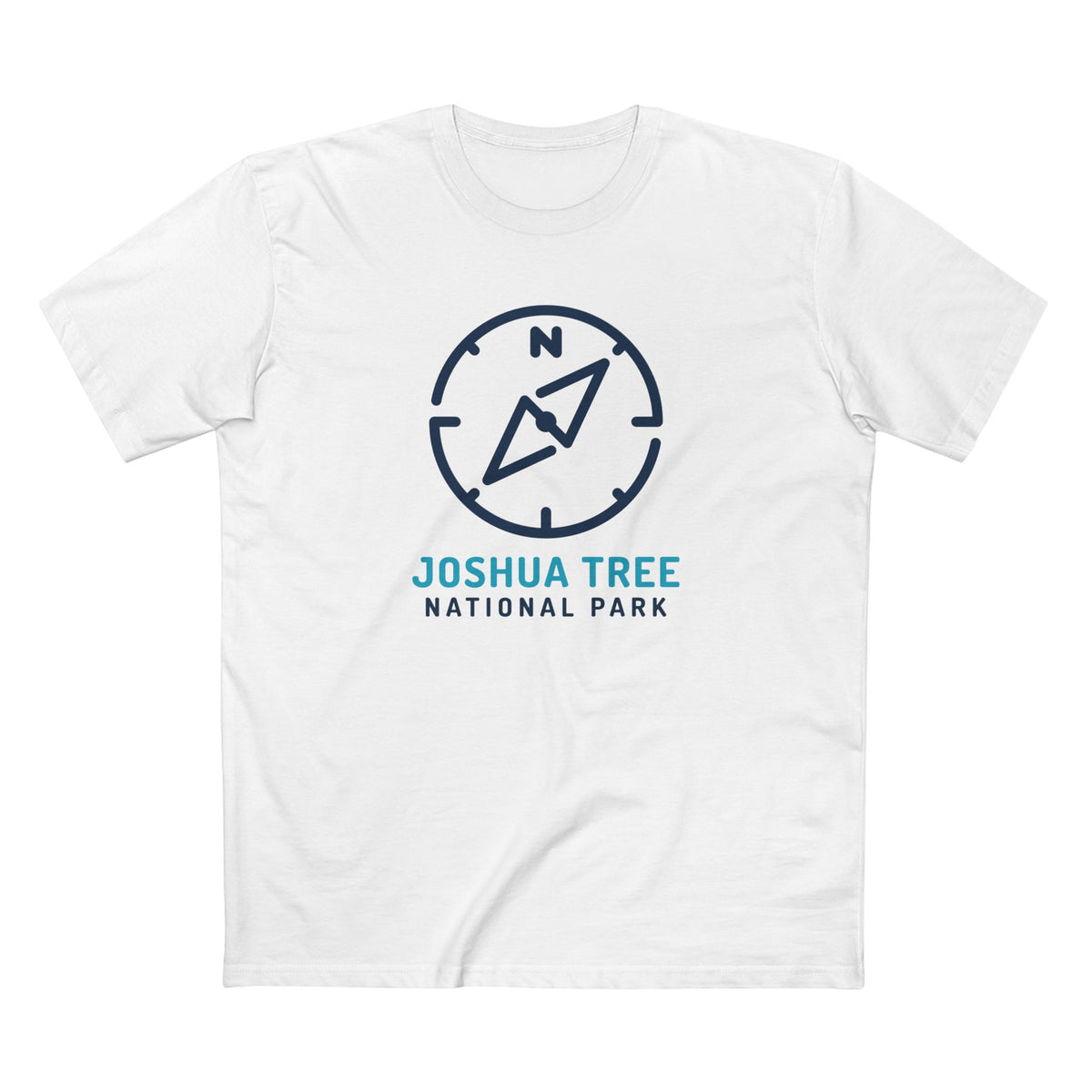Joshua Tree National Park T-Shirt Compass Design in White