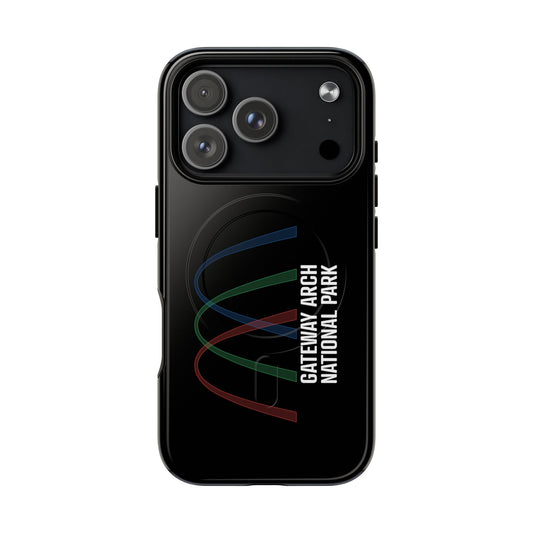 Gateway Arch National Park iPhone case with MagSafe featuring histogram artwork.