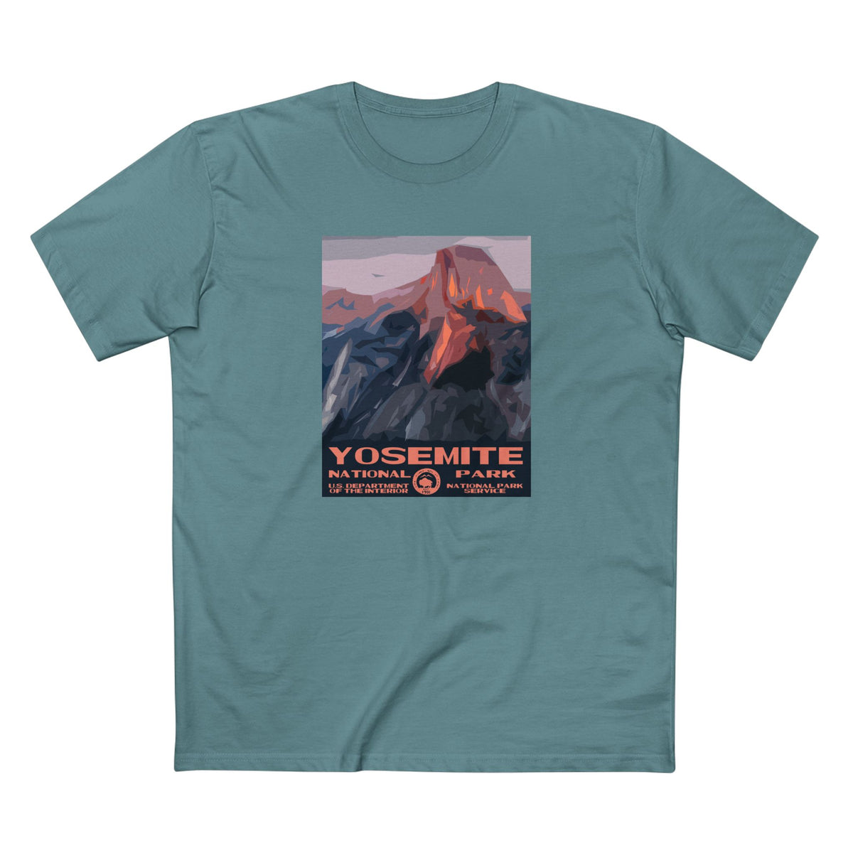 Yosemite National Park T-Shirt - WPA Poster Design in Slate Blue
