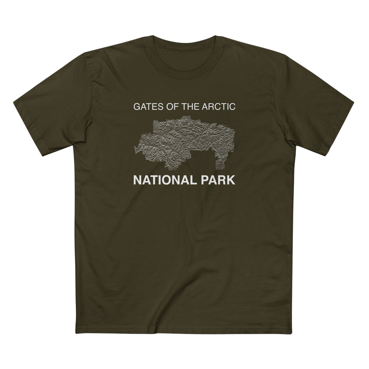 Gates of the Arctic National Park T-Shirt Lines in Army