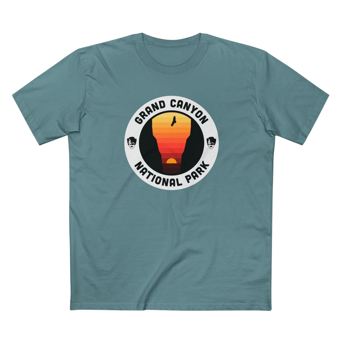 Grand Canyon National Park T-Shirt - Round Badge Design in Slate Blue