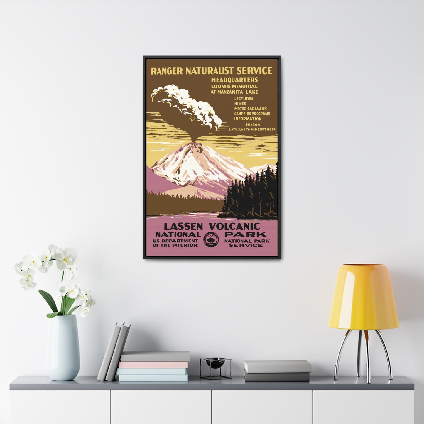 Lassen Volcanic National Park Framed Canvas - WPA Poster