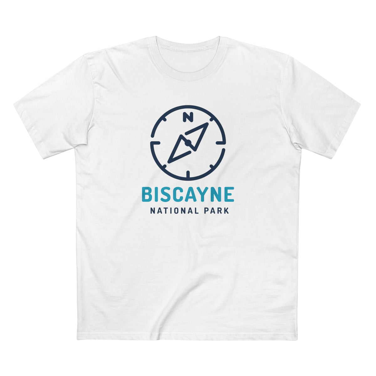 Biscayne National Park T-Shirt Compass Design in White