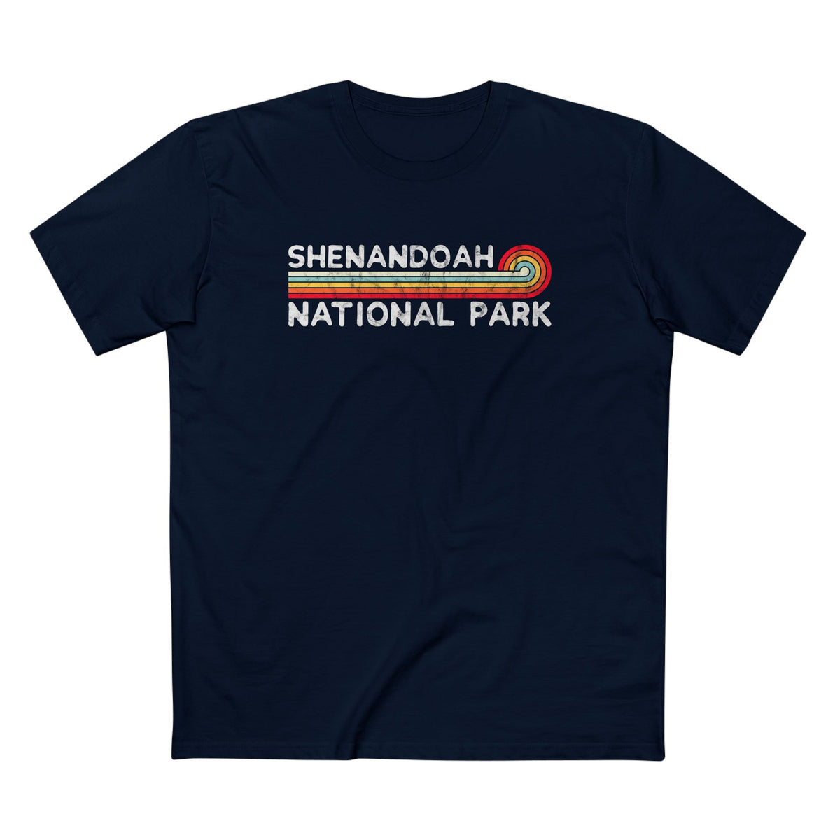 Shenandoah National Park T-Shirt - Vintage Stretched Sunrise in Navy