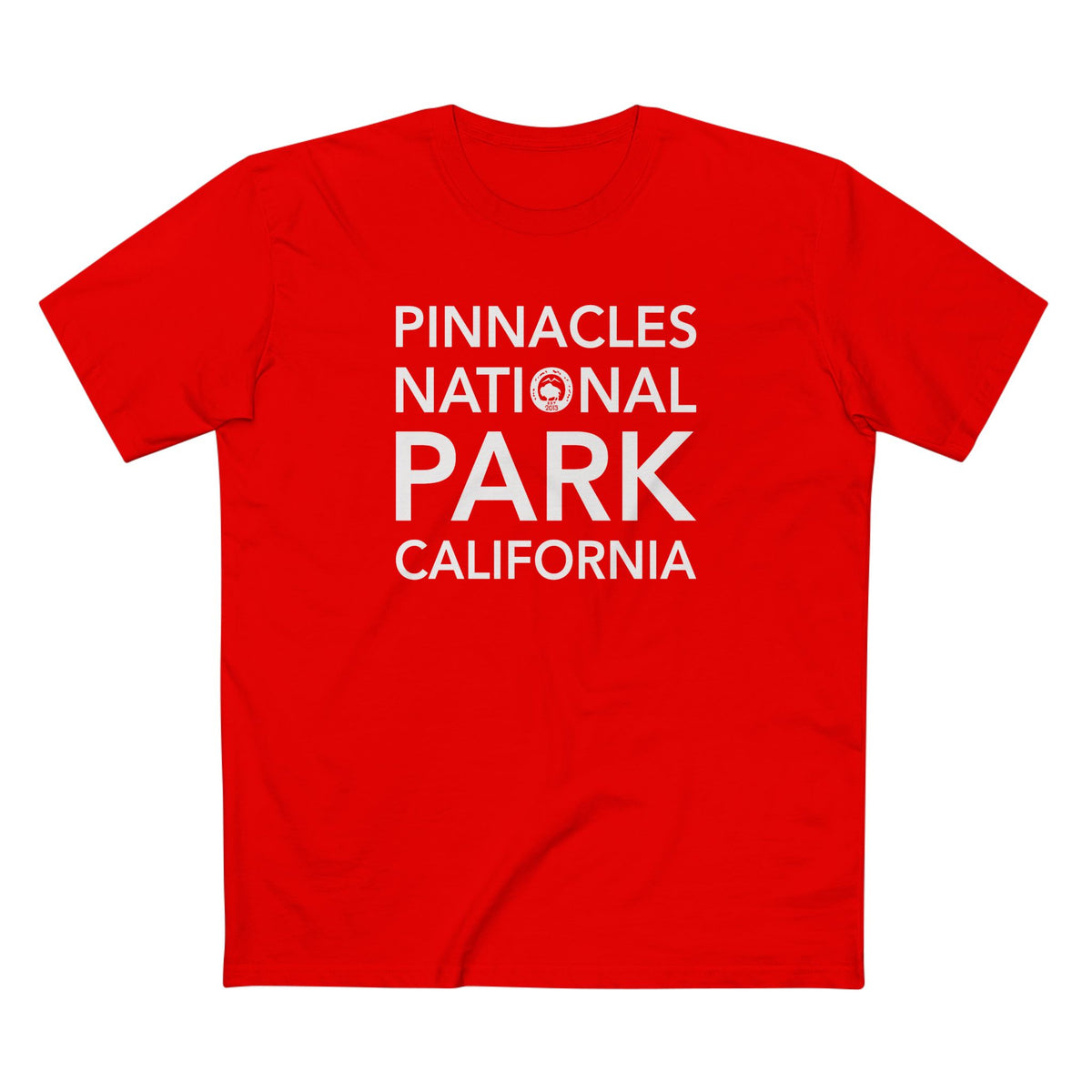Pinnacles National Park T-Shirt Block Text in Red