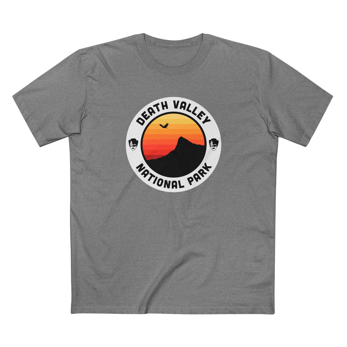 Death Valley National Park T-Shirt - Round Badge Design in Athletic Heather