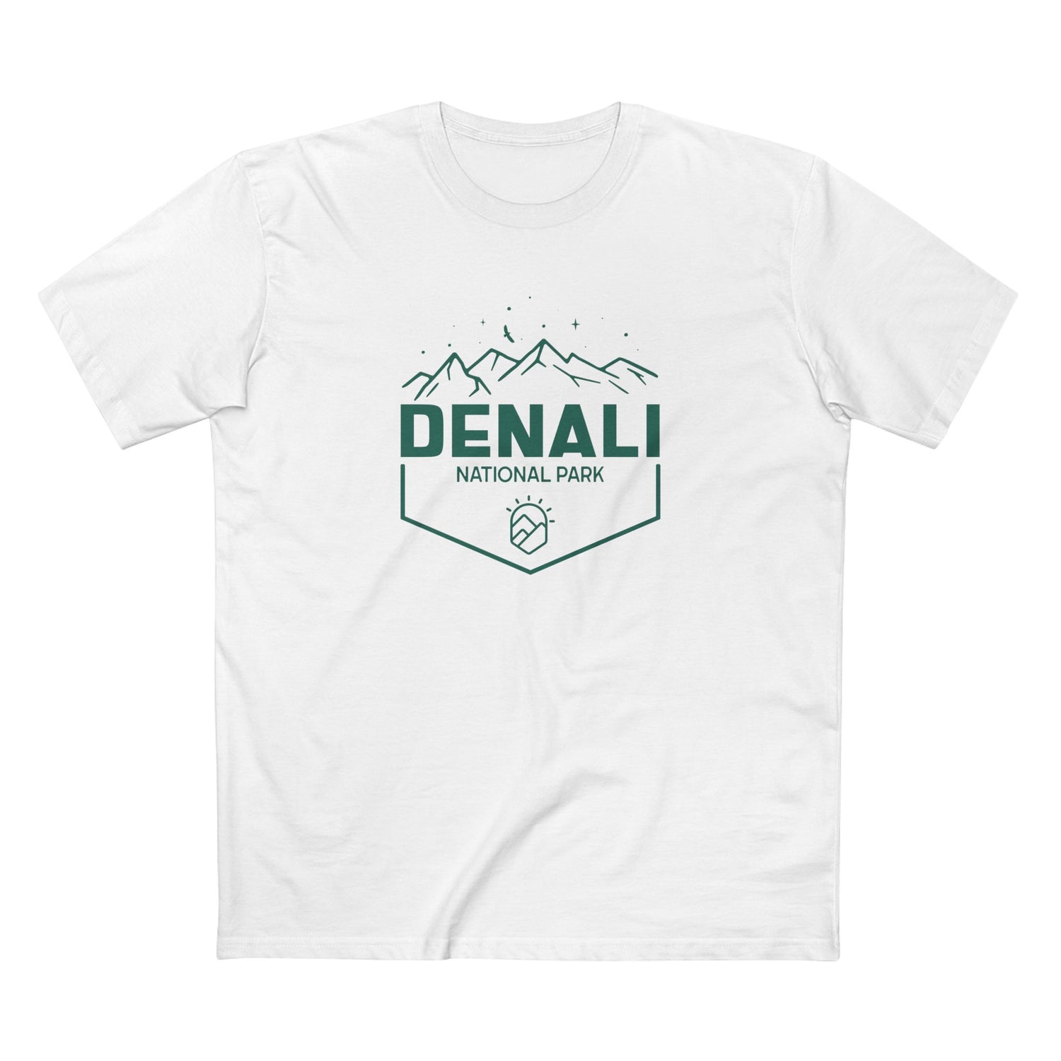 Denali National Park T-Shirt - Mountain Graphic in White