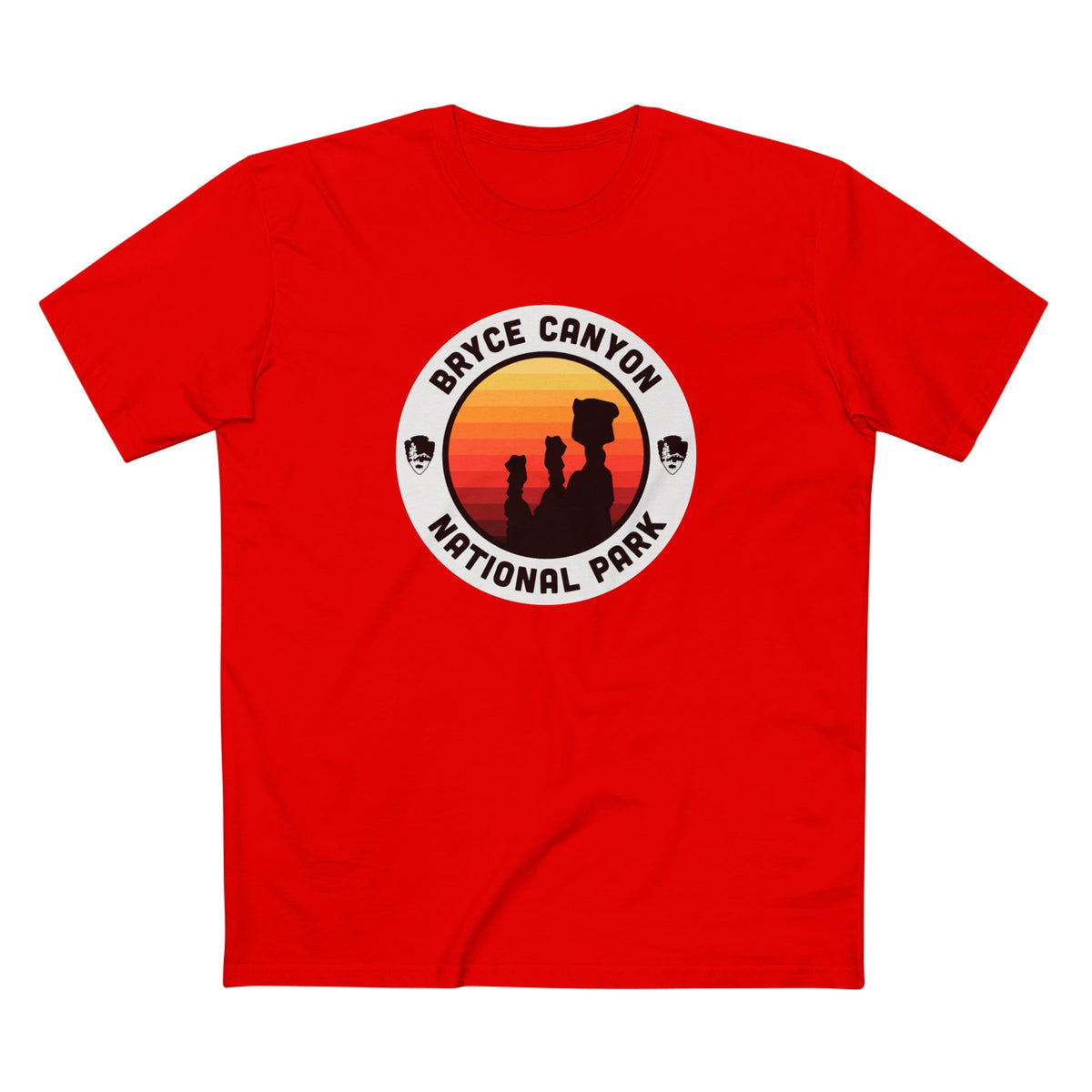 Bryce Canyon National Park - Round Badge Design in Red
