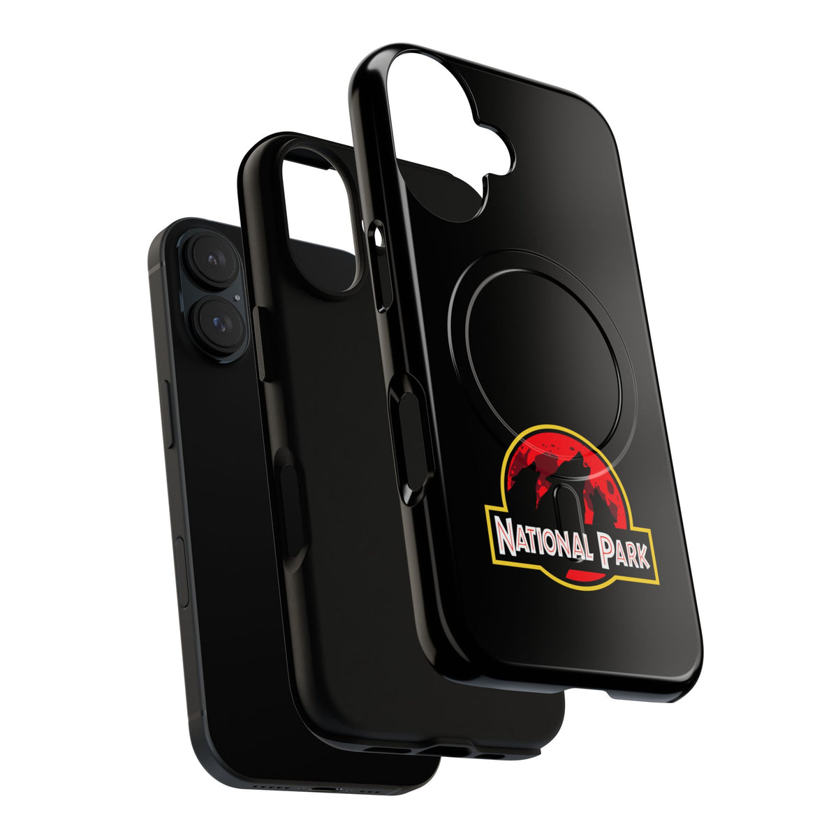 3 Wolf National Park iPhone Case with MagSafe - Parody Logo