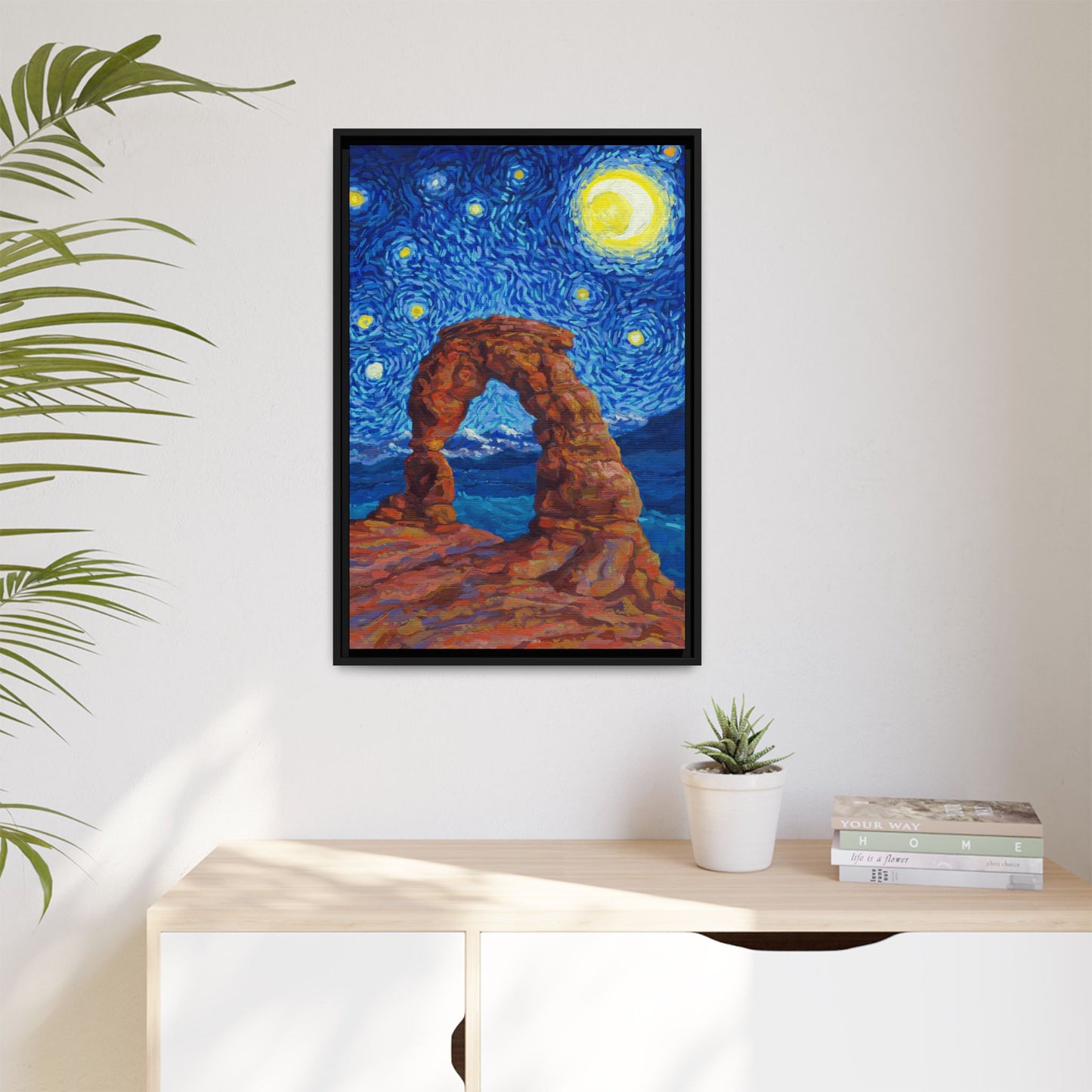 Arches National Park Framed Canvas - The Starry Night