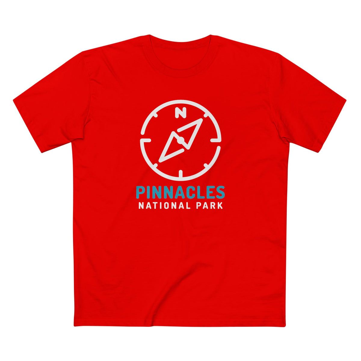 Pinnacles National Park T-Shirt Compass Design in Red