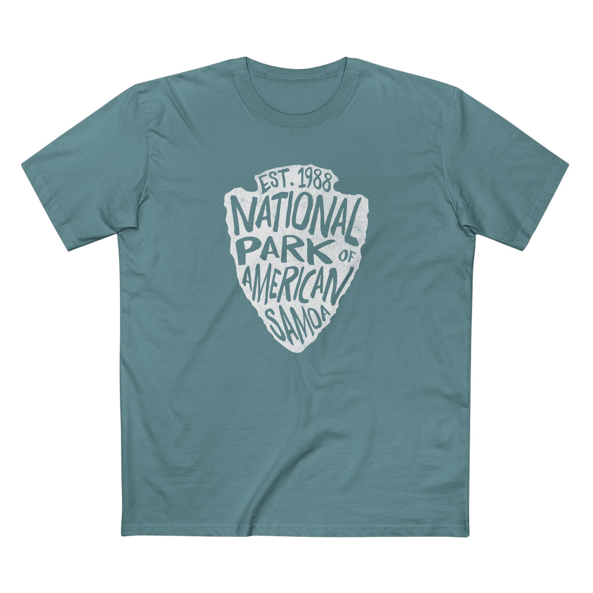 National Park of American Samoa T-Shirt - Arrowhead Design in Slate Blue