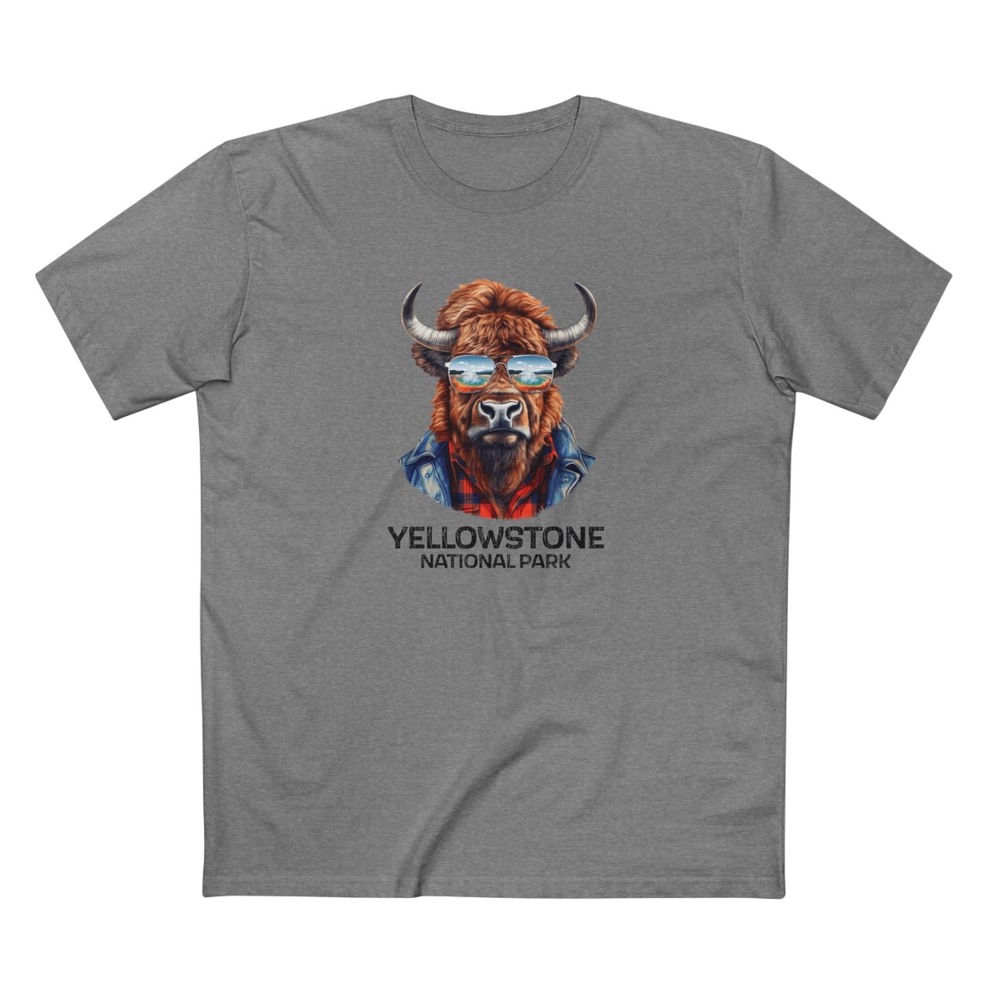 Yellowstone National Park T-Shirt - Bison in Athletic Heather