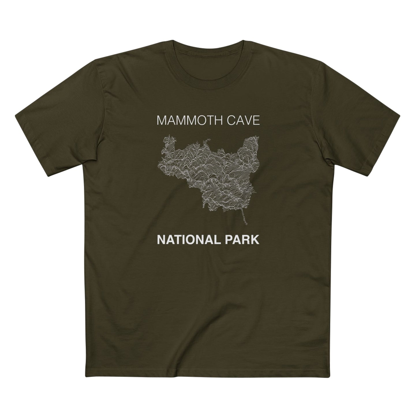 Mammoth Cave National Park T-Shirt Lines in Army