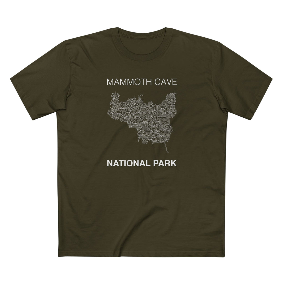 Mammoth Cave National Park T-Shirt Lines in Army