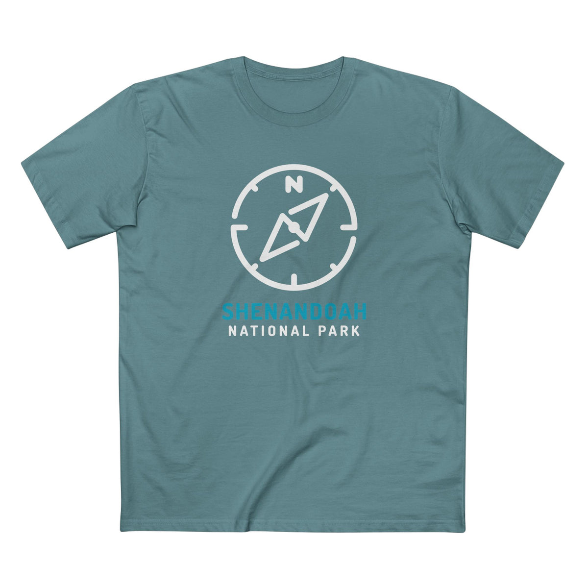 Shenandoah National Park T-Shirt Compass Design in Slate Blue