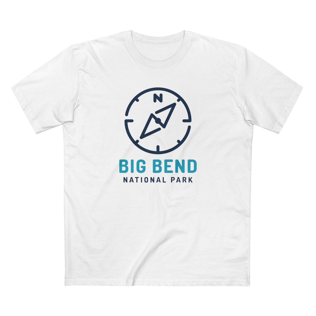 Big Bend National Park T-Shirt Compass Design in White