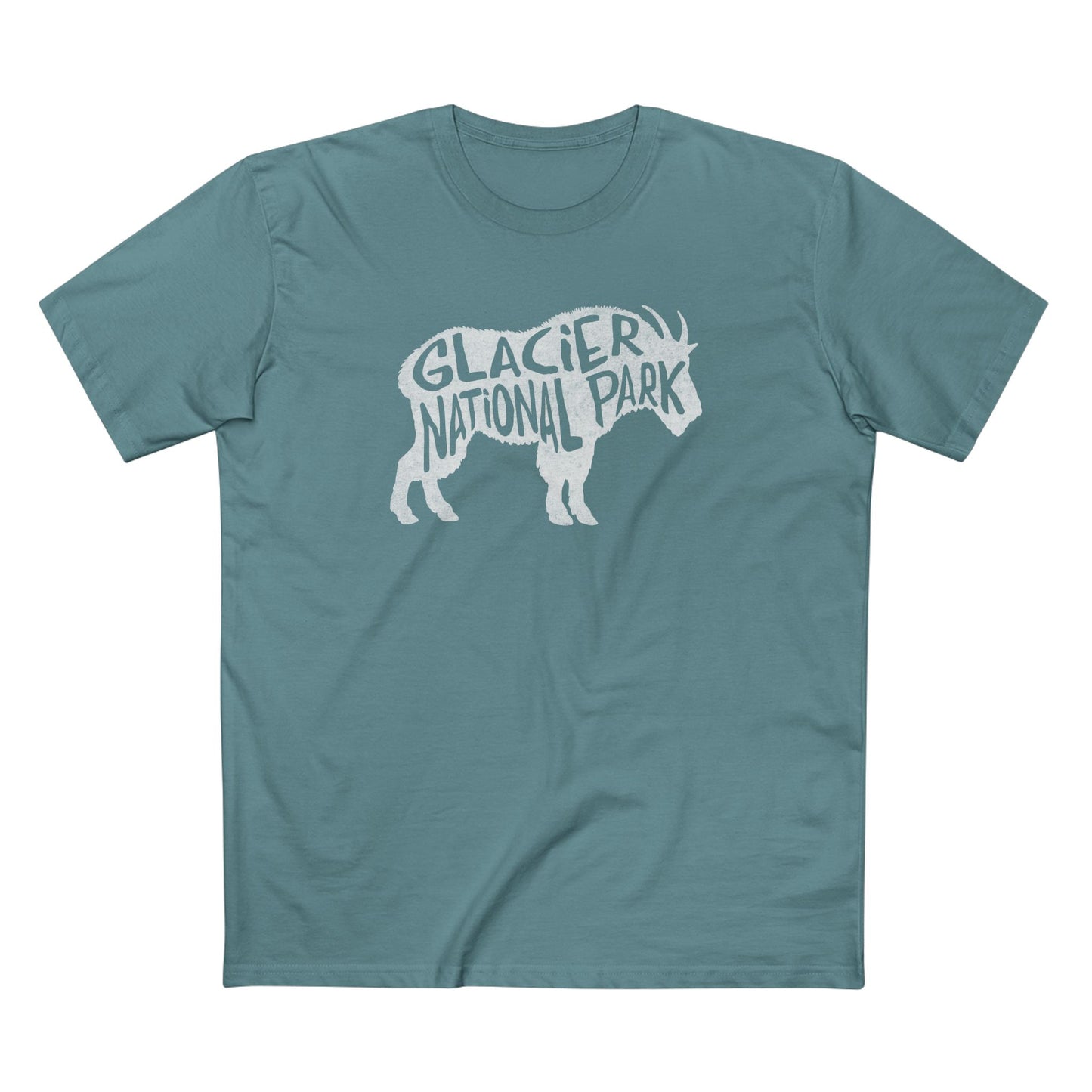 Glacier National Park T-Shirt - Mountain Goat in Slate Blue