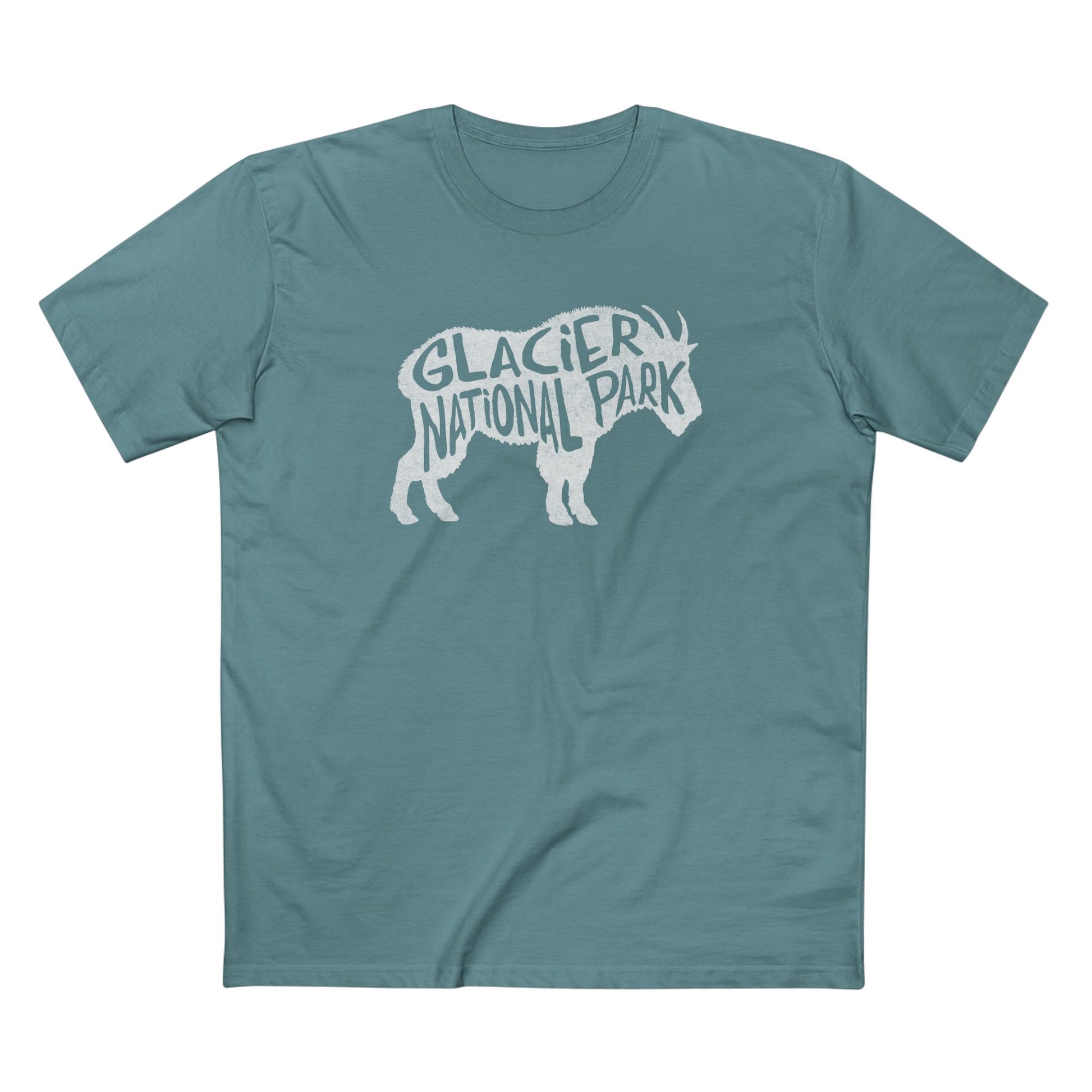Glacier National Park T-Shirt - Mountain Goat in Slate Blue
