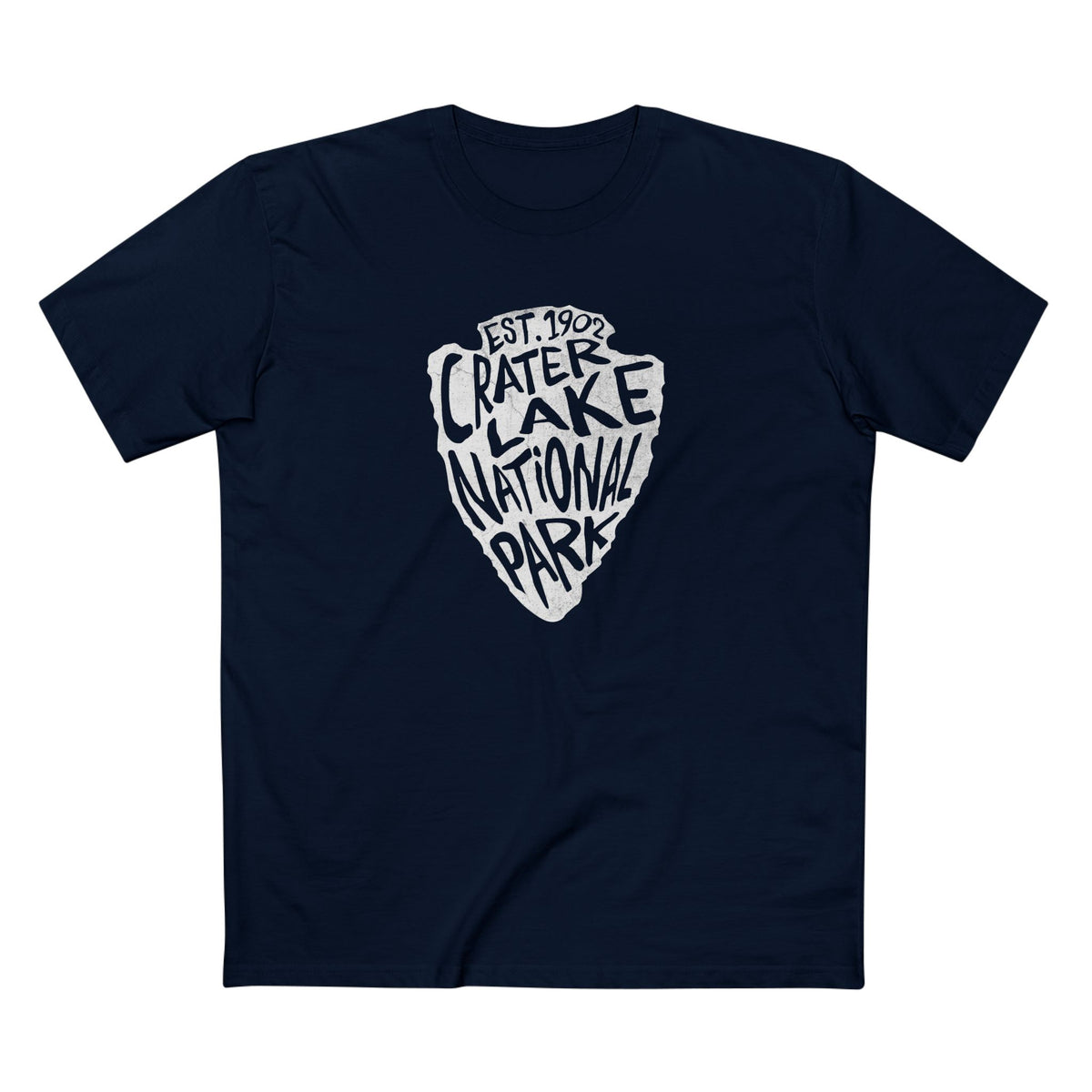 Crater Lake National Park T-Shirt - Arrowhead Design in Navy