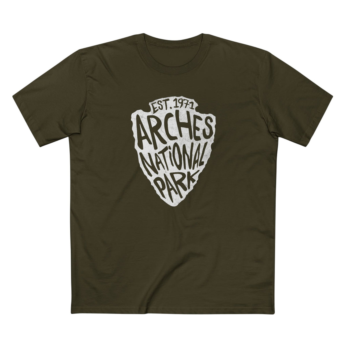 Arches National Park T-Shirt - Arrowhead Design in Army