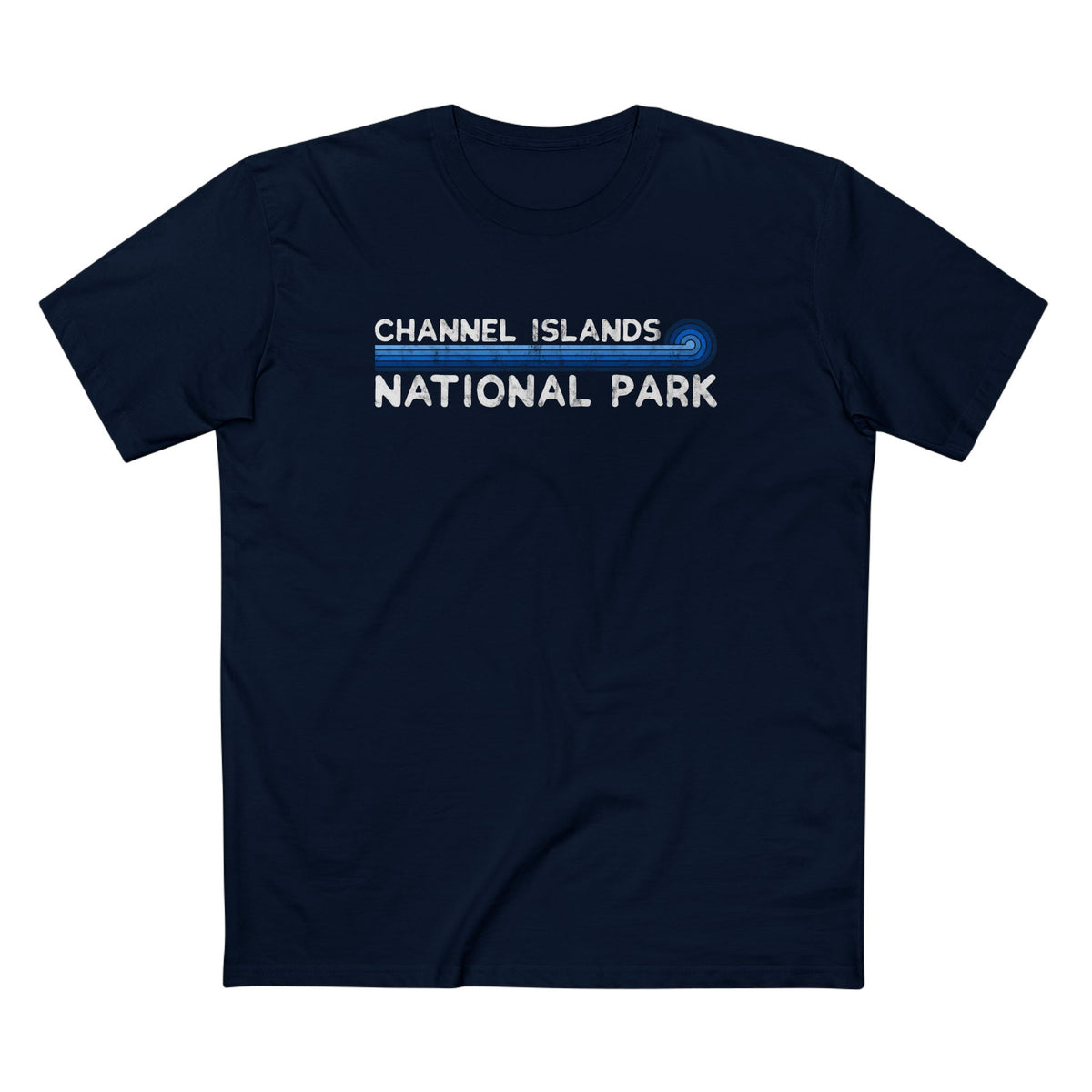 Channel Islands National Park T-Shirt - Blue Vintage Stretched Sunrise in Navy