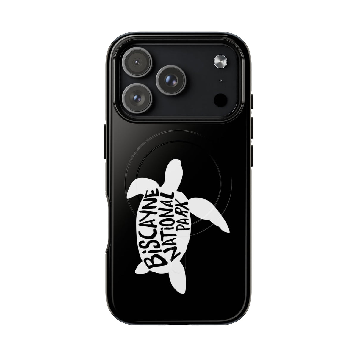 Biscayne National Park iPhone case with MagSafe featuring sea turtle artwork.