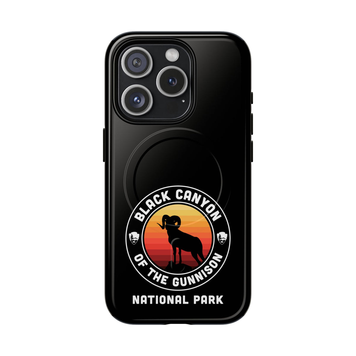 Black Canyon of the Gunnison National Park iPhone Case with MagSafe - Round Emblem Design