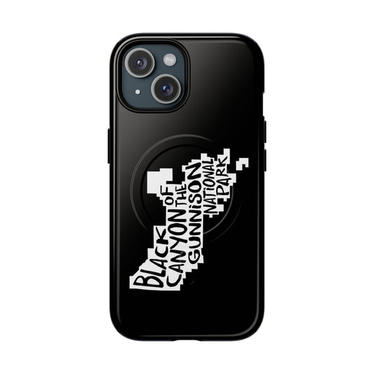Black Canyon of the Gunnison National Park iPhone Case with MagSafe - Map Design