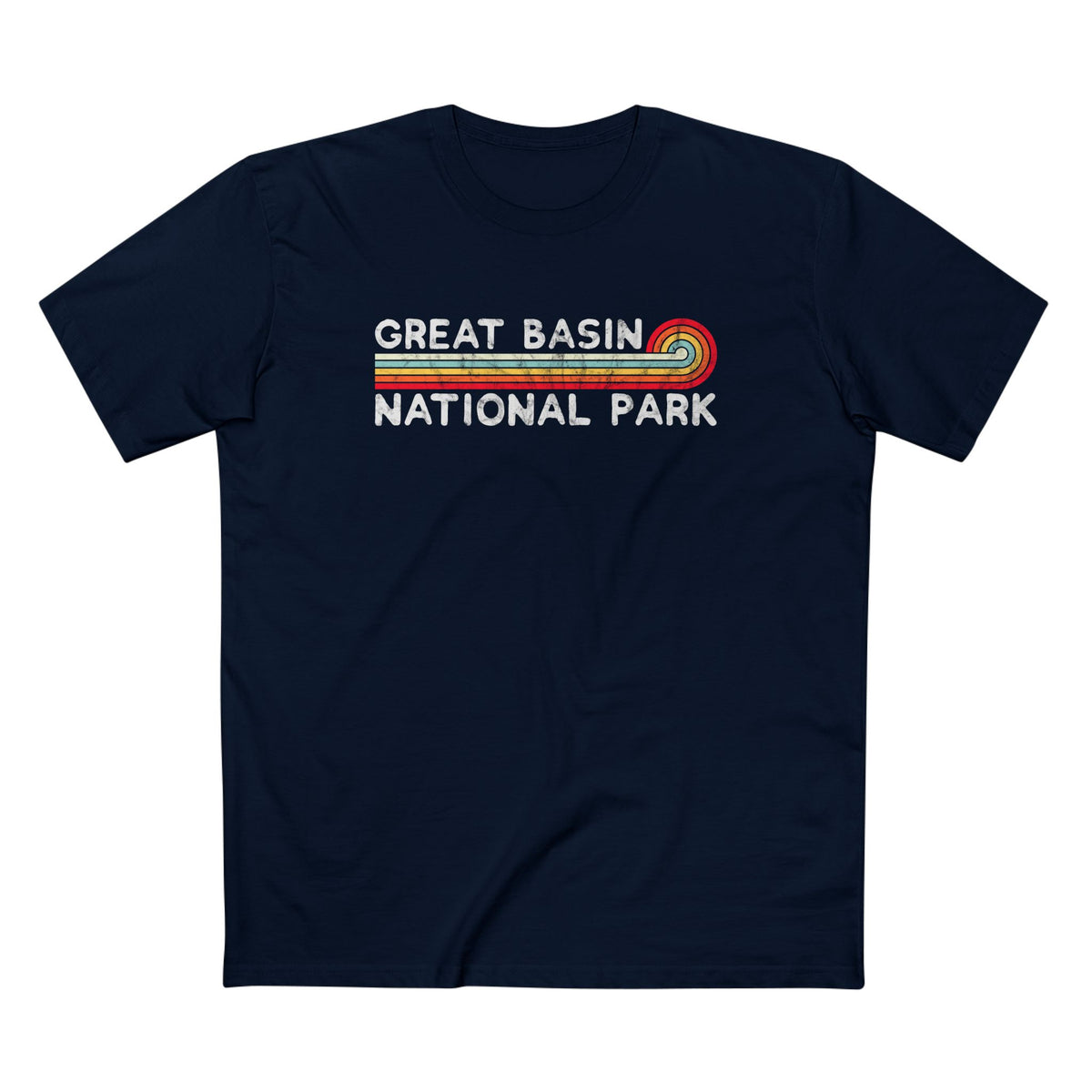 Great Basin National Park T-Shirt - Vintage Stretched Sunrise in Navy