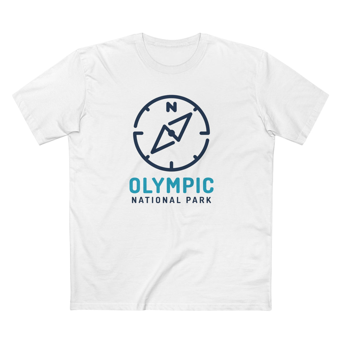 Olympic National Park T-Shirt Compass Design in White