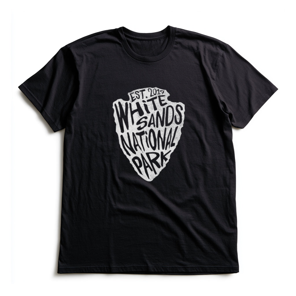 White Sands National Park T-Shirt - Arrowhead Design in Black